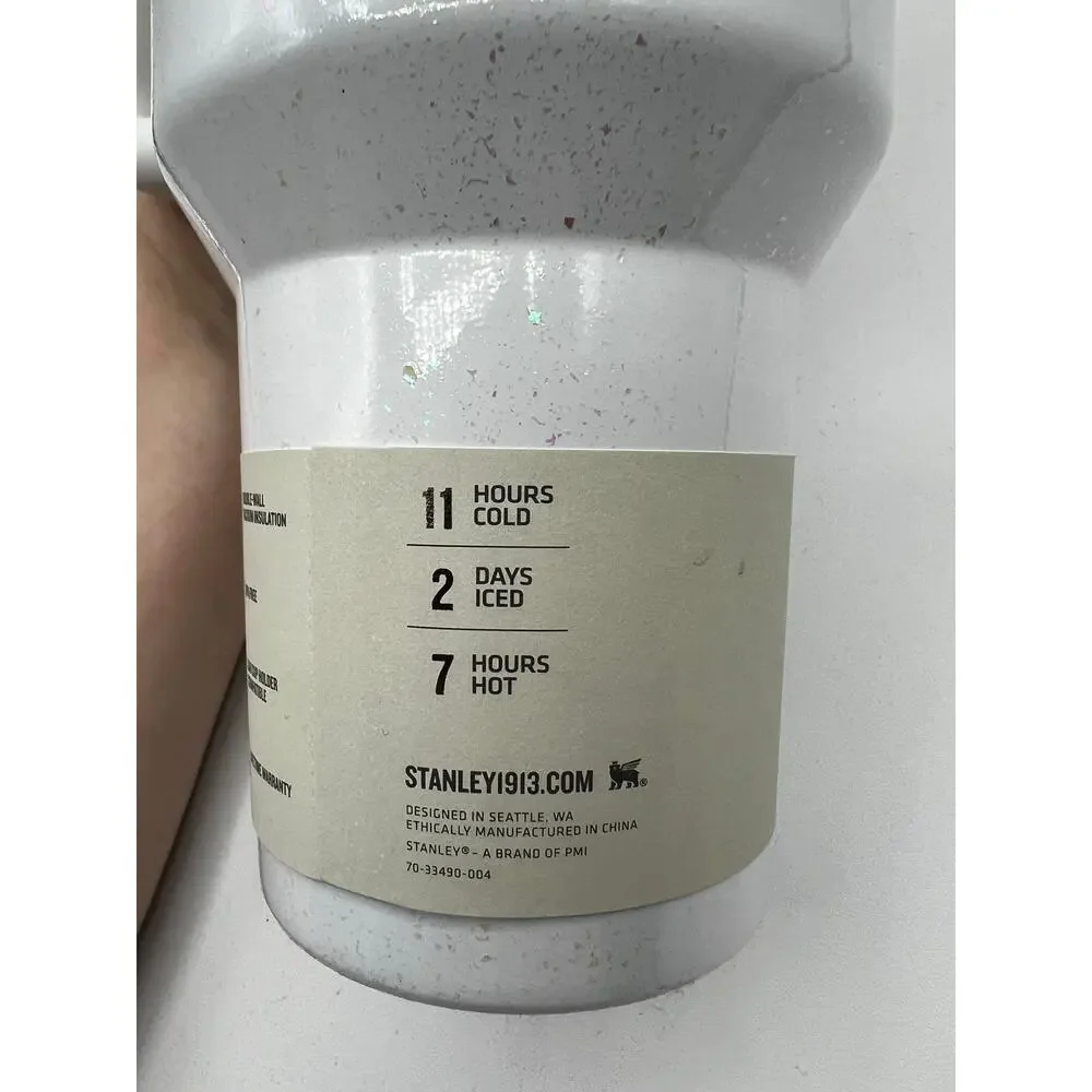 Stanley NWT White Flowstate 2.0 Quencher 40 oz Tumbler Shimmer Sparkle - Picture 4 of 4
